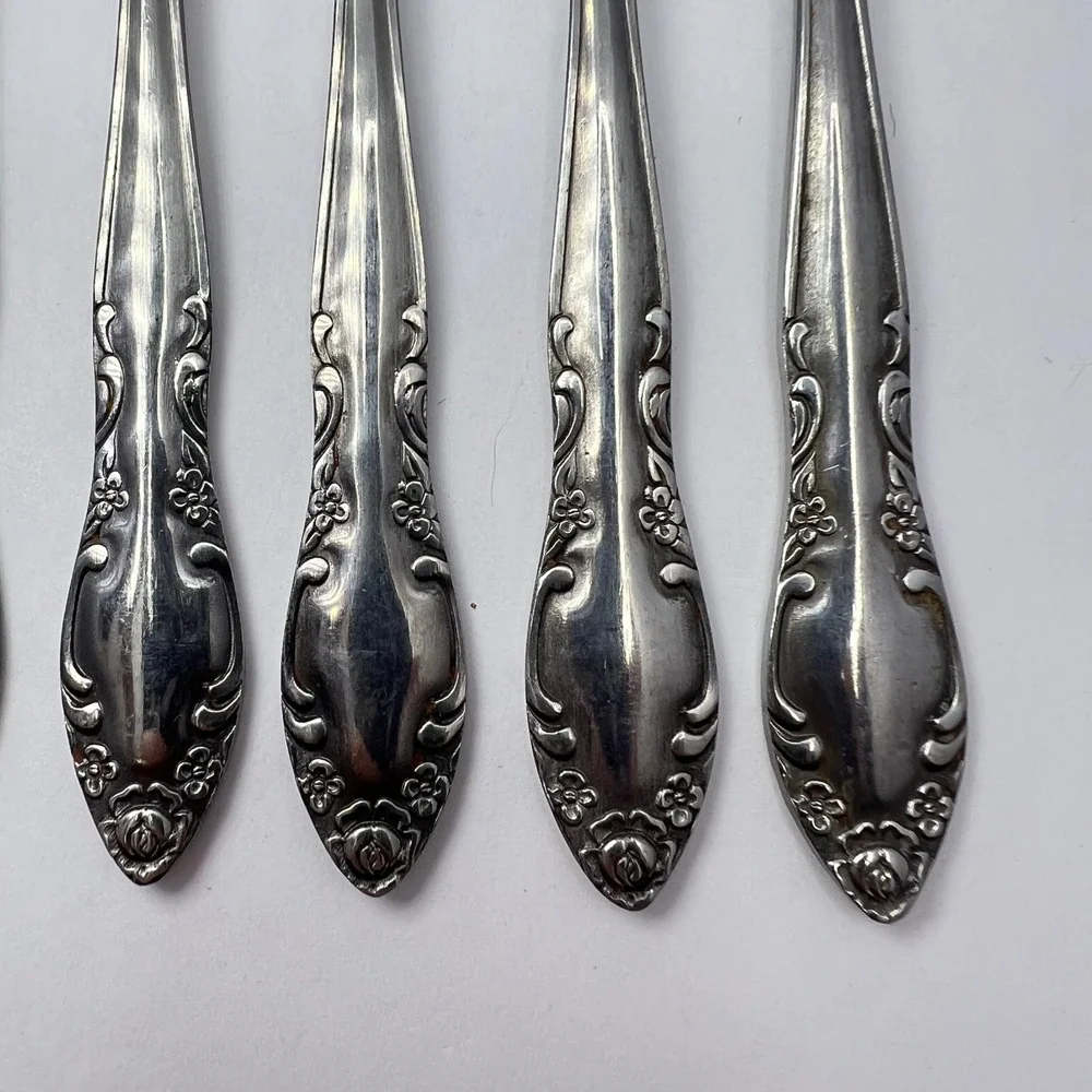 Oneida Northland Stainless Steel Seafood Forks 7 Royal Ballad Vtg 70s Cocktail